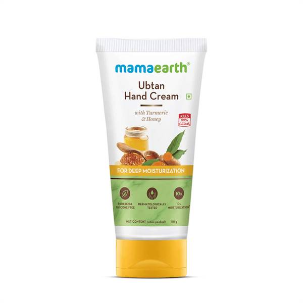 Mamaearth Ubtan Hand Cream with Turmeric and Honey for Deep Moisturization- 50g